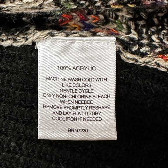 Signature Studio Open Cardigan Sweater Womans L Waterfall Front Aztec Tan Black - Picture 10 of 11